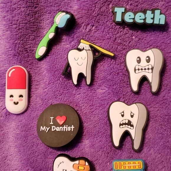 20 Dentist Dental Hygenist Assistant DDS Orthodontist Crocs Jibbitz Shoe Charms - Picture 2 of 5